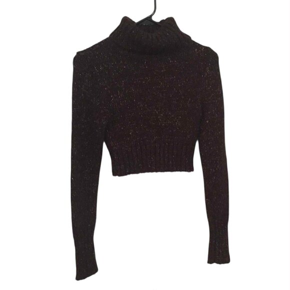Soft Knitted Deep Purple Cropped Sweater, Long Sleeved, Size Small - Picture 1 of 6